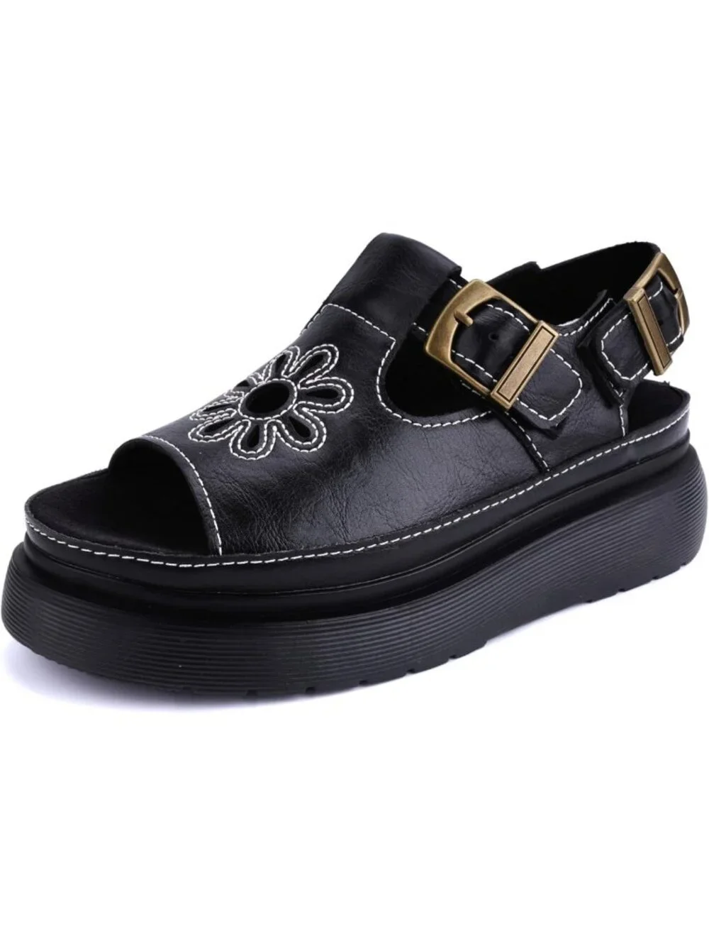 Stylish Women's Adjustable T-Strap Platform Wedge Sandals for Comfort & Fashion